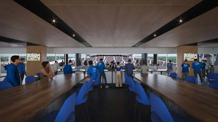 Rendering of inside of one of the club spaces