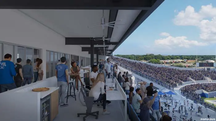 Rendering of a loge box area